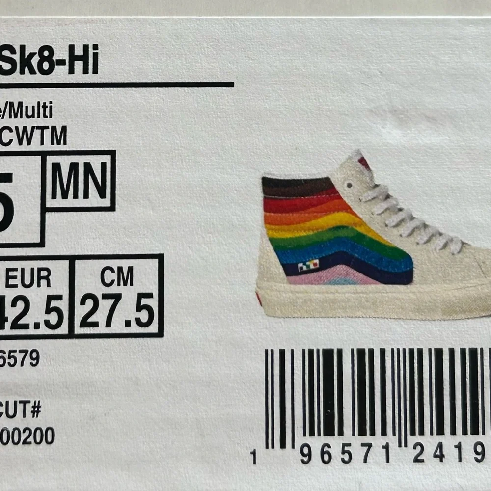 Vans Skate‎ Sk8 Hi Pride White Multi Shoes - Picture 9 of 9